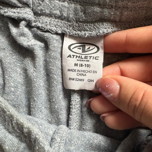 Women’s Gray Drawstring Athletic Shorts with White trim - Picture 3 of 4